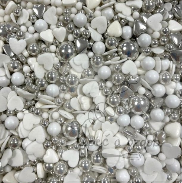 Posypka Zářivě stříbrný mix