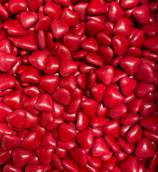 Srdíčka čokoládová svatební - červená