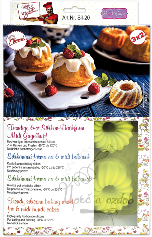 Silikonová pečicí forma na 6 mini báboviček