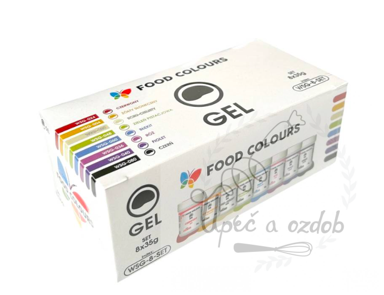 Sada gelových barev Food Colours (8 ks)