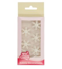 Cukrové zdobení sněhové vločky bíle - 12ks