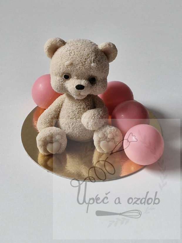 Čokoládová figurka - Medvídek a růžové koule